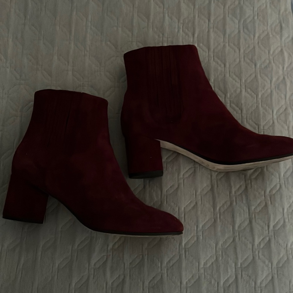Purple slip on booties size 9